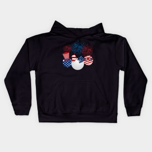 Ping Pong American Flag Fireworks Kids Hoodie